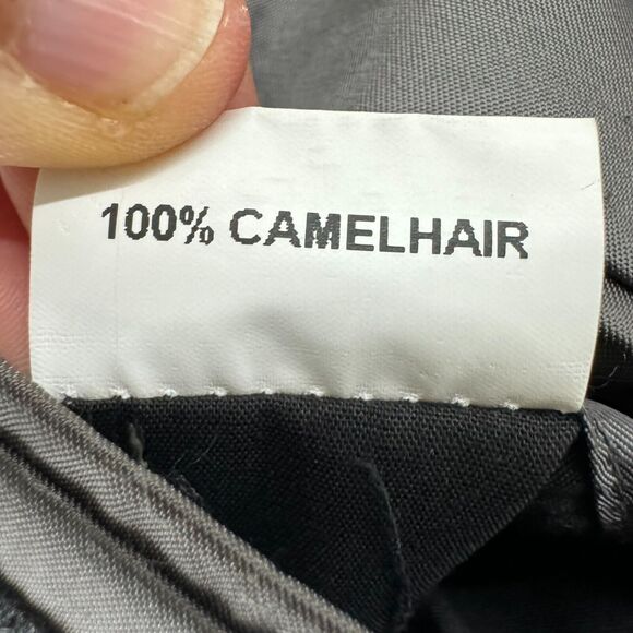 Jos A Bank Blazer Men LT 100% Camel Hair Gray Coat Jacket Lined 2 Button Pockets - Picture 14 of 15